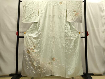 平和屋着物■訪問着 雪輪花文 暈し染め 金糸 金彩 正絹 逸品 AABG8067sx
