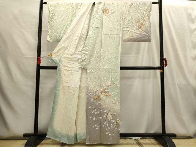 平和屋着物■訪問着 雪輪花文 暈し染め 金糸 金彩 正絹 逸品 AABG8067sx