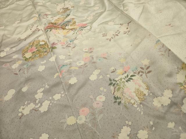 平和屋着物■訪問着 雪輪花文 暈し染め 金糸 金彩 正絹 逸品 AABG8067sx