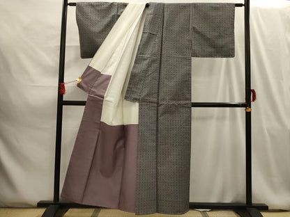 平和屋着物■本場村山大島紬　幾何学文様　正絹　逸品　AABG8073sx