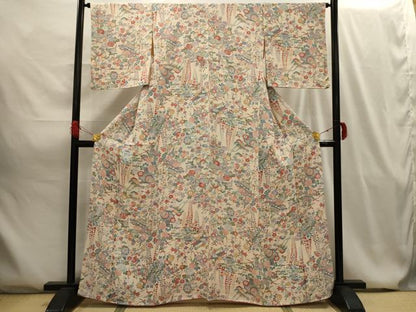 平和屋着物■上質な小紋 松竹梅風景文 やまと誂製 正絹 逸品 AABG8074sx