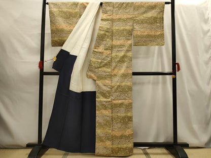 平和屋着物■上質な紬 横段花文 正絹 逸品 AABG8077sx