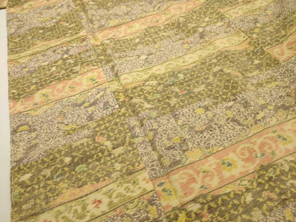 平和屋着物■上質な紬 横段花文 正絹 逸品 AABG8077sx