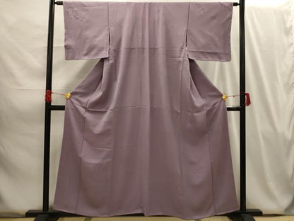 平和屋着物■上質な色無地 笹竹地紋 鳩羽鼠色 正絹 逸品 AABG8083sx