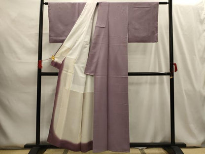 平和屋着物■上質な色無地 笹竹地紋 鳩羽鼠色 正絹 逸品 AABG8083sx