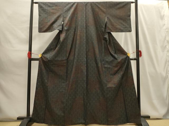 平和屋着物■本場大島紬　枝花文　正絹　逸品　AABG8087sx