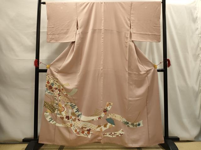 平和屋着物■豪華色留袖　刺繍　松竹梅　鬘帯吉祥花文　金糸　金彩　正絹　逸品　AABG8088sx