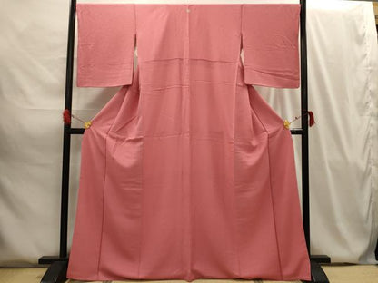 平和屋着物■上質な色無地 紋意匠 浅緋色 正絹 逸品 AABG8089sx