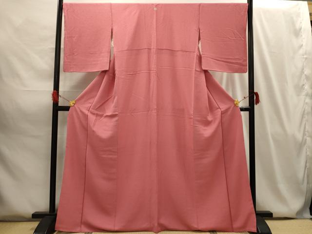 平和屋着物■上質な色無地 紋意匠 浅緋色 正絹 逸品 AABG8089sx