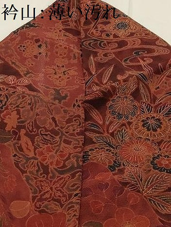 平和屋着物■上質な小紋 双獣花文 鬼しぼ縮緬 正絹 逸品 AABG8093sx