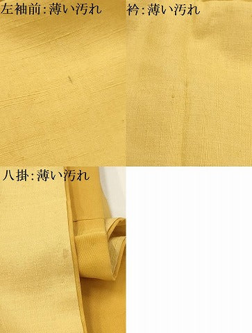 平和屋着物■上質な紬　萱草色　正絹　逸品　AABG8100sx