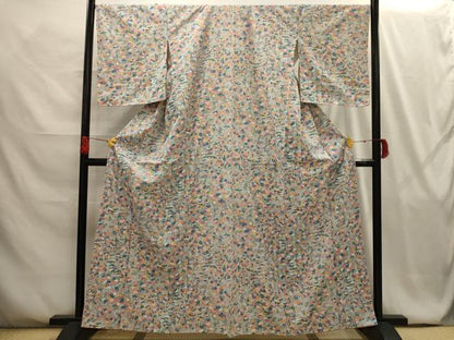 平和屋着物■本場染大島紬 草花文 正絹 逸品 AABG8119sx