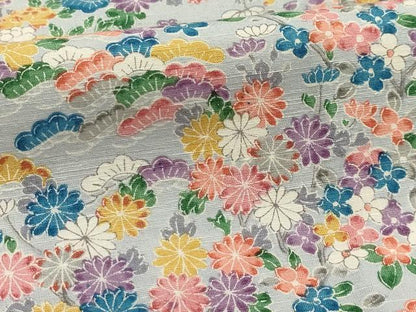 平和屋着物■本場染大島紬 草花文 正絹 逸品 AABG8119sx