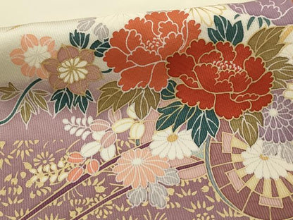 平和屋着物■訪問着　花車文　暈し染め　金彩　正絹　逸品　AABG8123sx