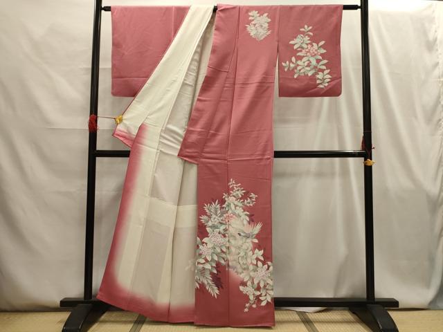平和屋着物■訪問着 花鳥文 暈し染め 金彩 正絹 逸品 AABG8140sx
