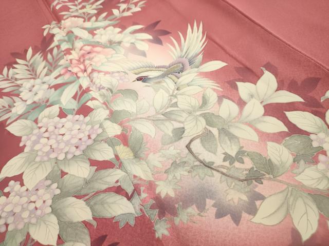 平和屋着物■訪問着 花鳥文 暈し染め 金彩 正絹 逸品 AABG8140sx