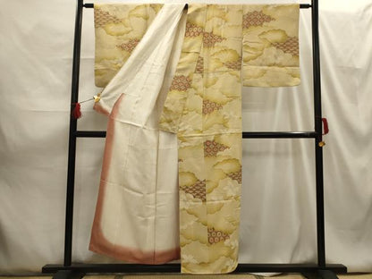 平和屋着物■上質な小紋 雲取吉祥花文 暈し染め 正絹 逸品 AABG8143sx