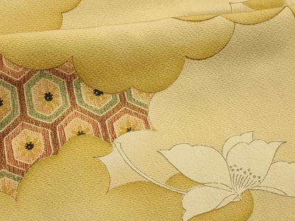 平和屋着物■上質な小紋 雲取吉祥花文 暈し染め 正絹 逸品 AABG8143sx