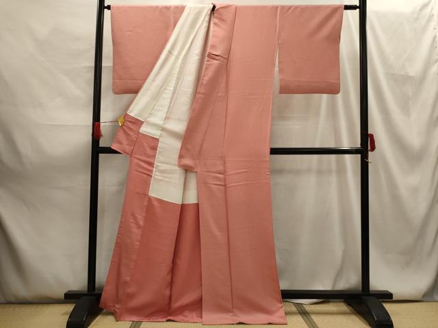 平和屋着物■上質な色無地 作家物 紋意匠 東雲色 正絹 逸品 AABG8144sx