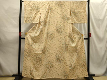 平和屋着物■上質な小紋 扇子 金彩 正絹 逸品 AABG8145sx