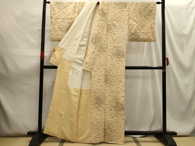 平和屋着物■上質な小紋 扇子 金彩 正絹 逸品 AABG8145sx