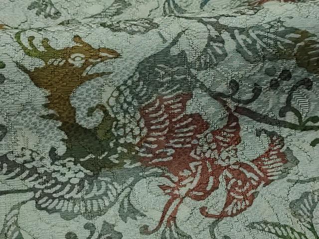 平和屋着物■上質な小紋 型染め 鳳凰花文 正絹 逸品 AABG8146sx
