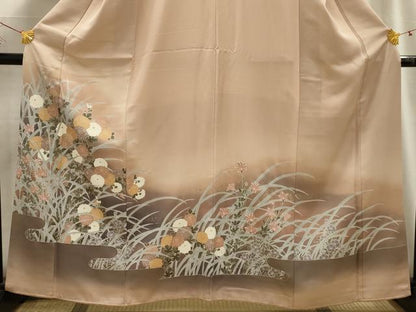 平和屋着物■豪華色留袖 刺繍 草花文 暈し染め 金糸 金銀彩 正絹 逸品 AABG8149sx