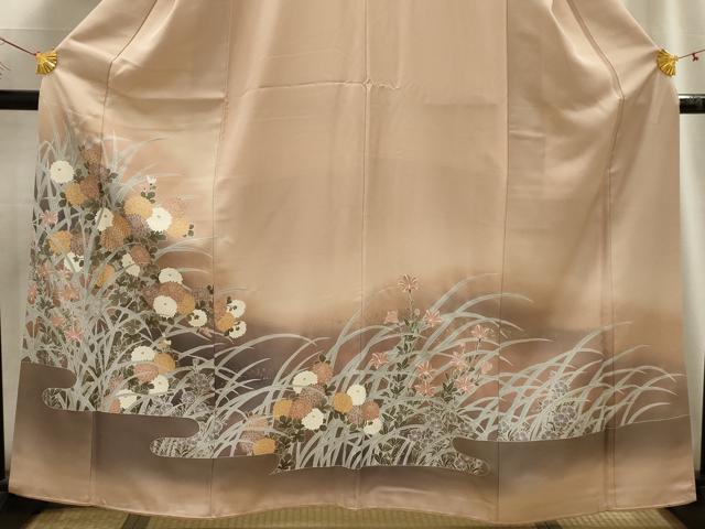 平和屋着物■豪華色留袖 刺繍 草花文 暈し染め 金糸 金銀彩 正絹 逸品 AABG8149sx