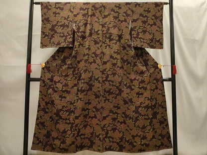 平和屋着物■上質な小紋 草花文 正絹 逸品 AABG8152sx