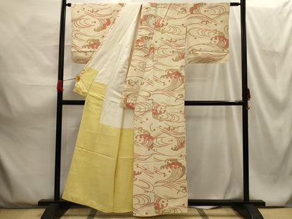 平和屋着物■上質な小紋 立波文 正絹 逸品 AABG8157sx