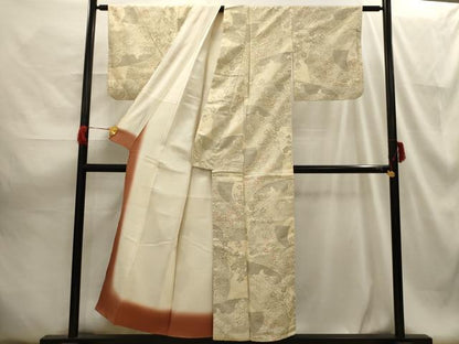 平和屋着物■上質な紬 地紙重ね花文 正絹 逸品 AABG8159sx