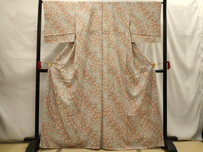 平和屋着物■上質な小紋 草花文 正絹 逸品 AABG8161sx