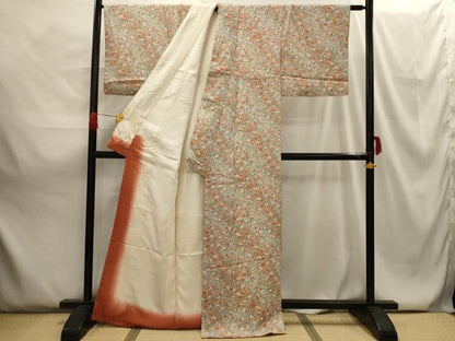 平和屋着物■上質な小紋 草花文 正絹 逸品 AABG8161sx