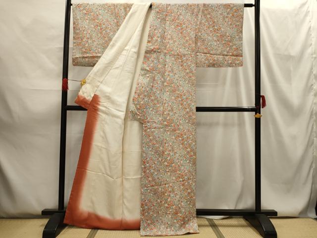 平和屋着物■上質な小紋 草花文 正絹 逸品 AABG8161sx