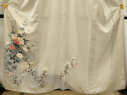 平和屋着物■訪問着 草花文 暈し染め 正絹 逸品 AABG8165sx