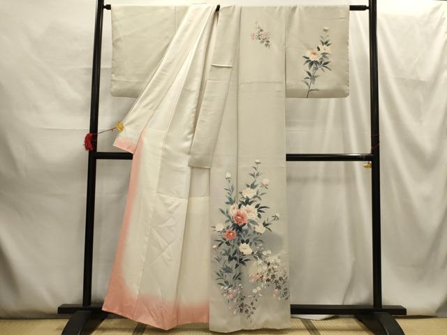 平和屋着物■訪問着 草花文 暈し染め 正絹 逸品 AABG8165sx