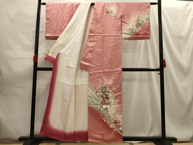 平和屋着物■訪問着 雪輪花文 暈し染め 金彩 正絹 逸品 AABG8175sx