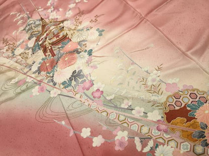 平和屋着物■訪問着 雪輪花文 暈し染め 金彩 正絹 逸品 AABG8175sx