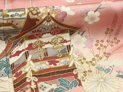 平和屋着物■訪問着 雪輪花文 暈し染め 金彩 正絹 逸品 AABG8175sx
