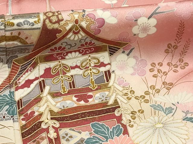 平和屋着物■訪問着 雪輪花文 暈し染め 金彩 正絹 逸品 AABG8175sx