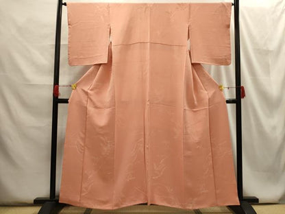 平和屋着物■上質な小紋 流水草花地紋 正絹 逸品 AABG8183sx