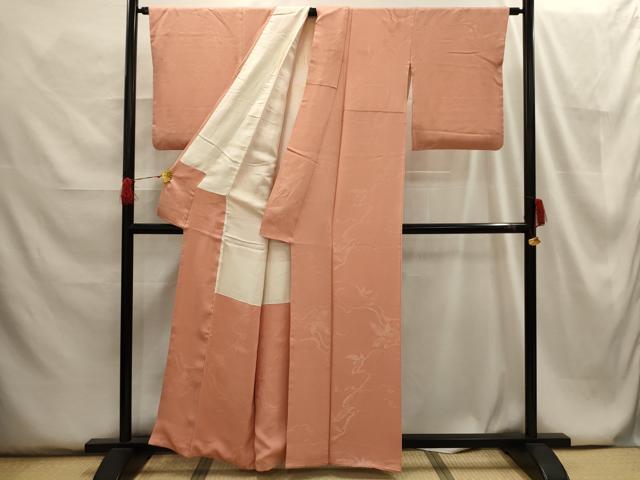 平和屋着物■上質な小紋 流水草花地紋 正絹 逸品 AABG8183sx