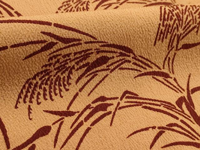 平和屋着物■上質な小紋 稲穂 正絹 逸品 AABG8184sx