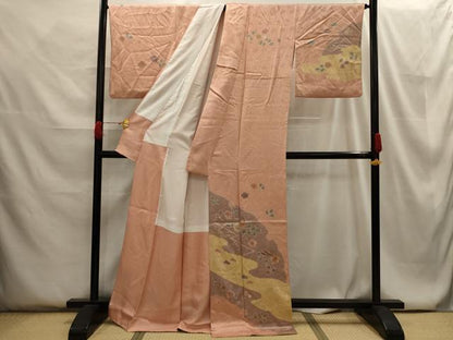 平和屋着物■訪問着 霞花文 金銀彩 正絹 逸品 AABG8187sx