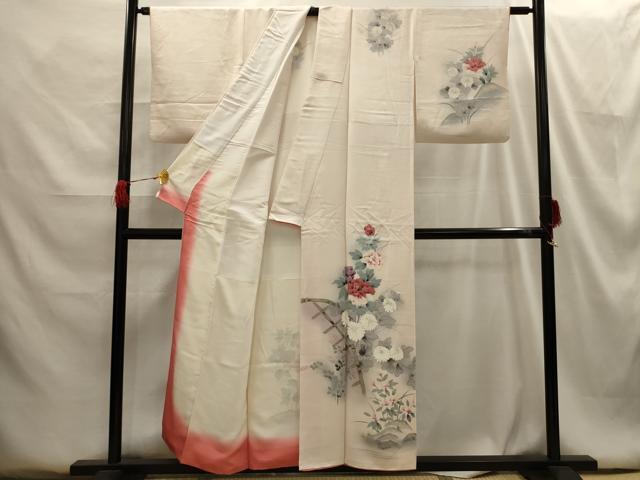 平和屋着物■訪問着 手描き 花籬文 暈し染め 正絹 逸品 AABG8192sx