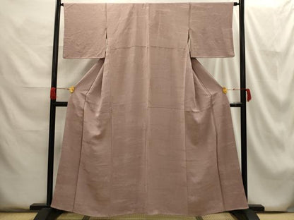 平和屋着物■上質な色無地 流水草花地紋 胡桃染色 正絹 逸品 AABG8194sx