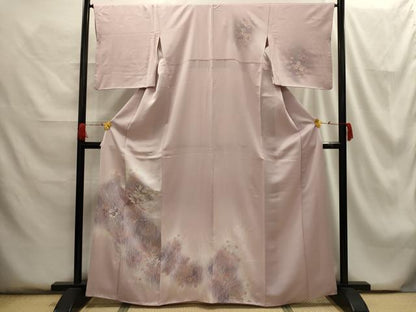 平和屋着物■訪問着 刺繍 扇面花文 暈し染め 正絹 逸品 AABG8195sx