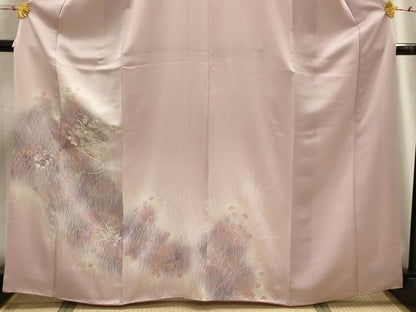 平和屋着物■訪問着 刺繍 扇面花文 暈し染め 正絹 逸品 AABG8195sx