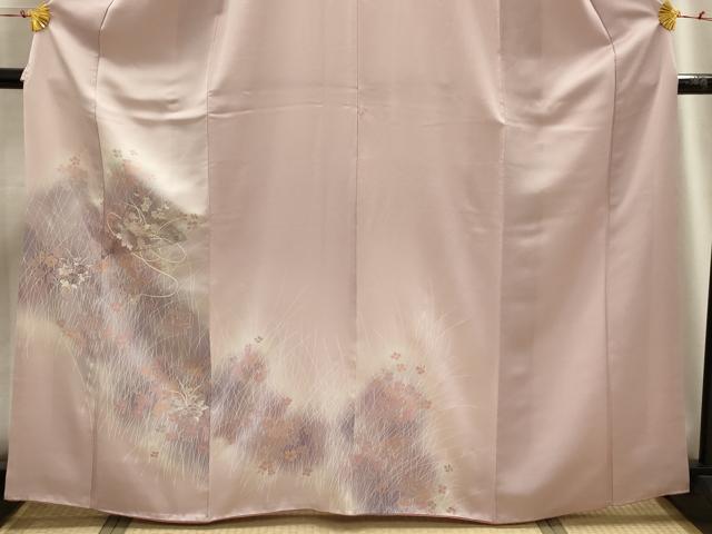 平和屋着物■訪問着 刺繍 扇面花文 暈し染め 正絹 逸品 AABG8195sx
