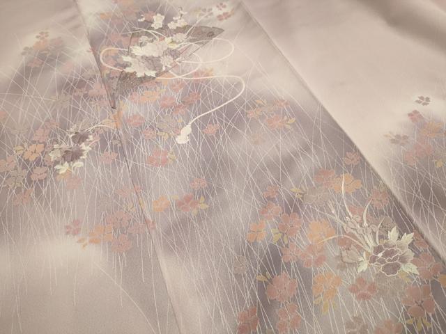 平和屋着物■訪問着 刺繍 扇面花文 暈し染め 正絹 逸品 AABG8195sx